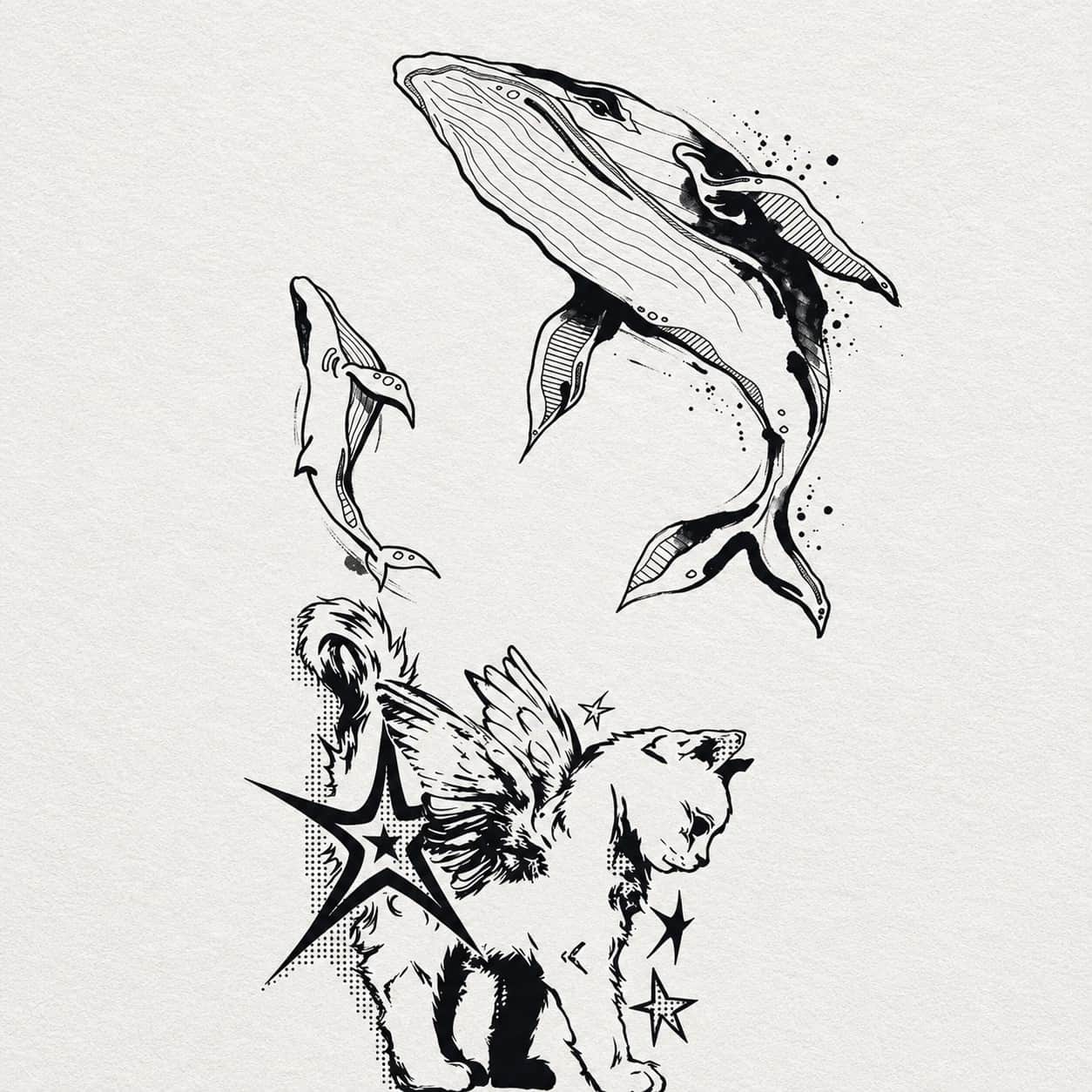 Whale & Wing Flash Tattoo Set cover image