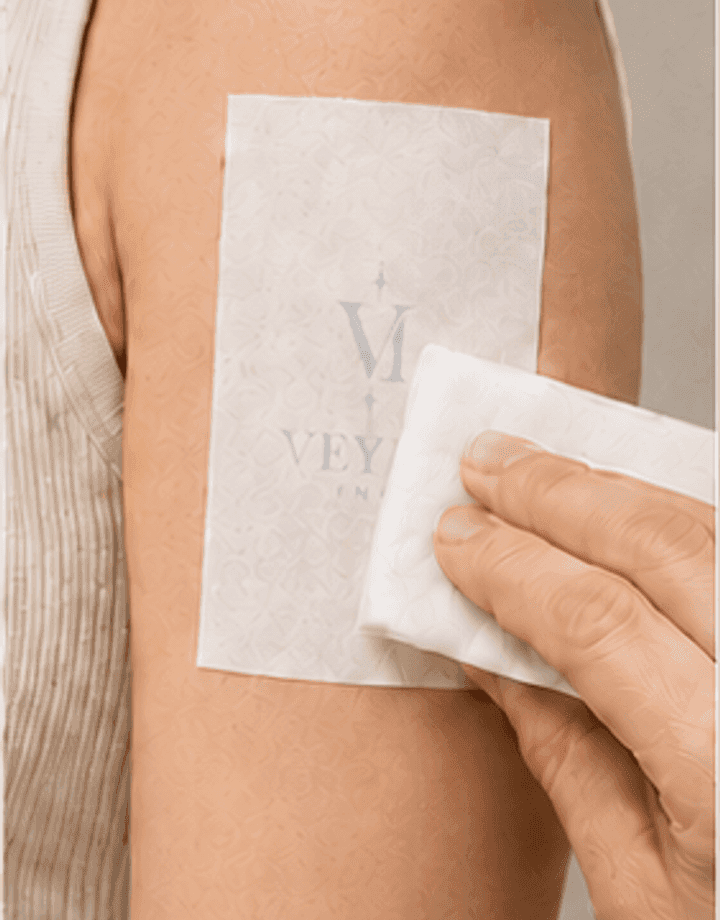 Wet & press temporary tattoo application step