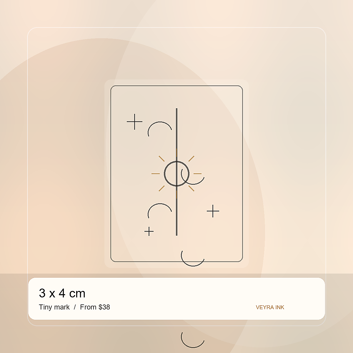 3 x 4 cm custom tattoo preview