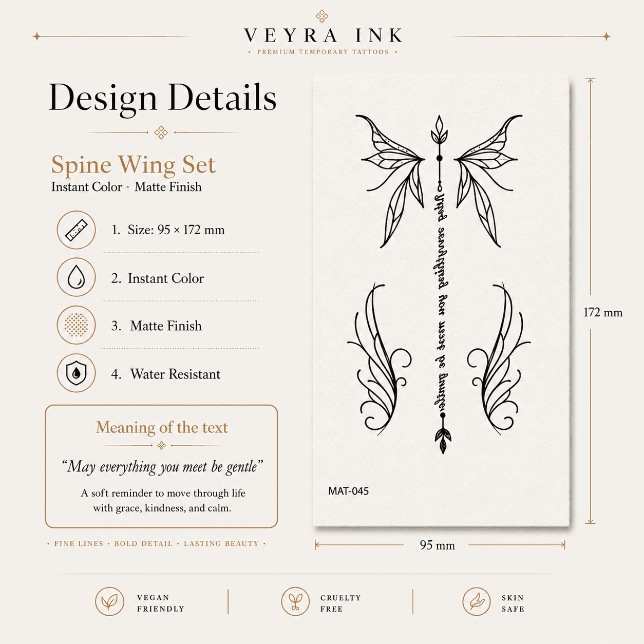 Spine Wing Temporary Tattoo Set product image