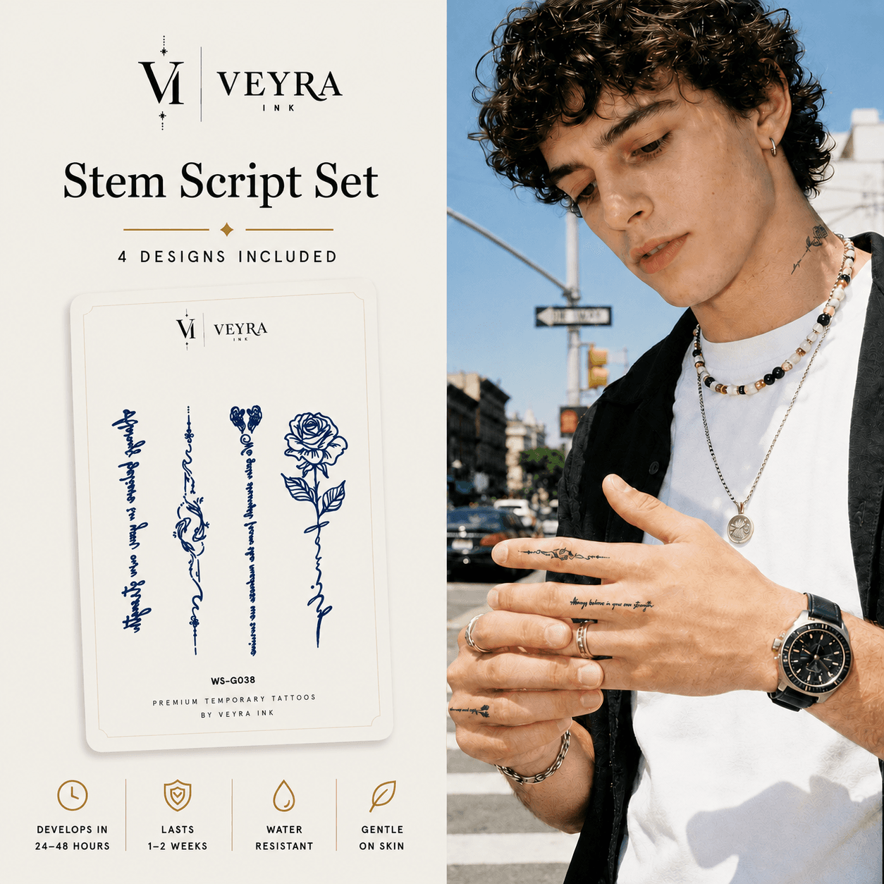 Stem Script Semi-Permanent Tattoo Set cover image
