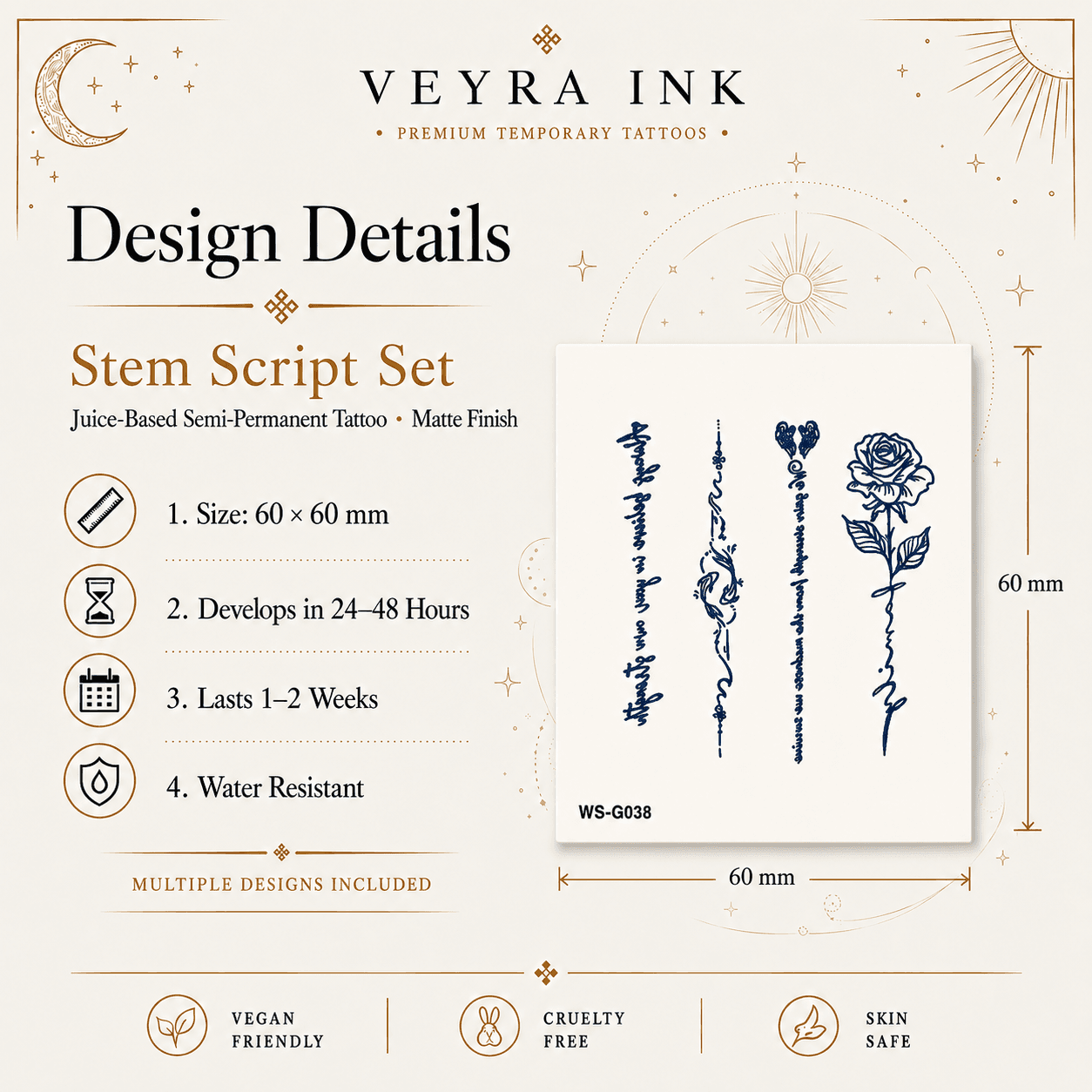 Stem Script Semi-Permanent Tattoo Set product image