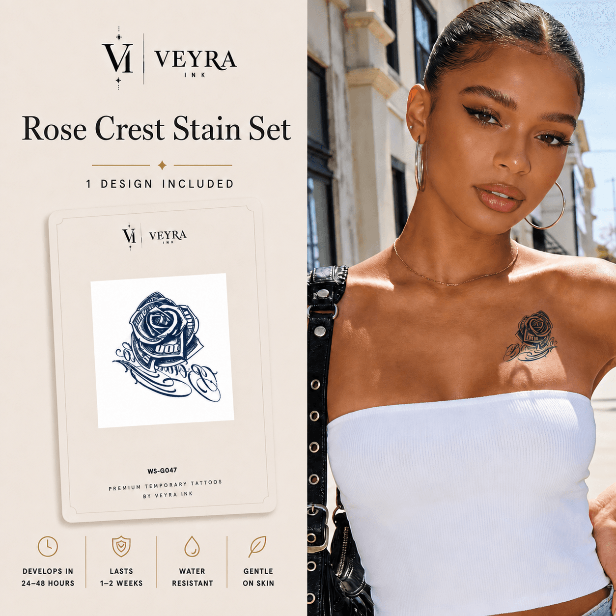 Rose Crest Semi-Permanent Tattoo cover image