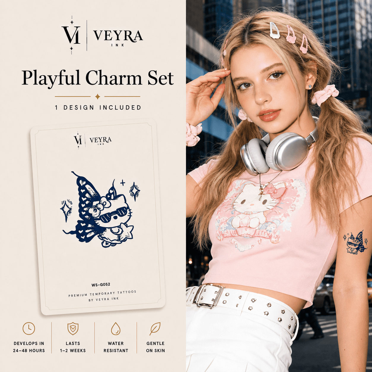 Playful Charm Semi-Permanent Tattoo cover image