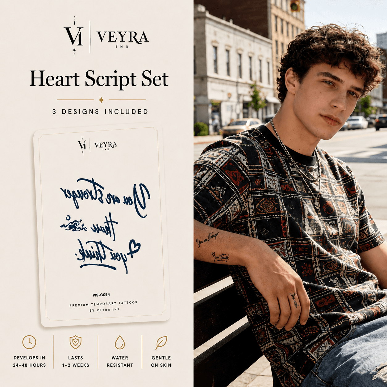 Heart Script Semi-Permanent Tattoo Set cover image